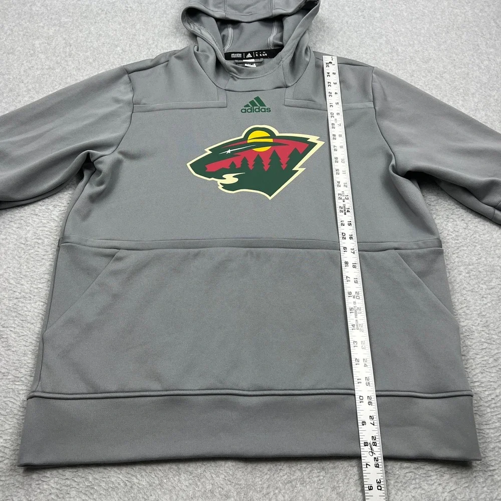 Minnesota Wild Adidas Hoodie Mens XL Gray NHL Hockey Team Pullover Sweatshirt